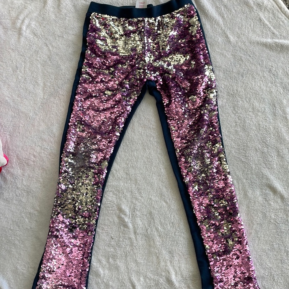 365 Kids hot pink/navy sequin sweatpants sz 10